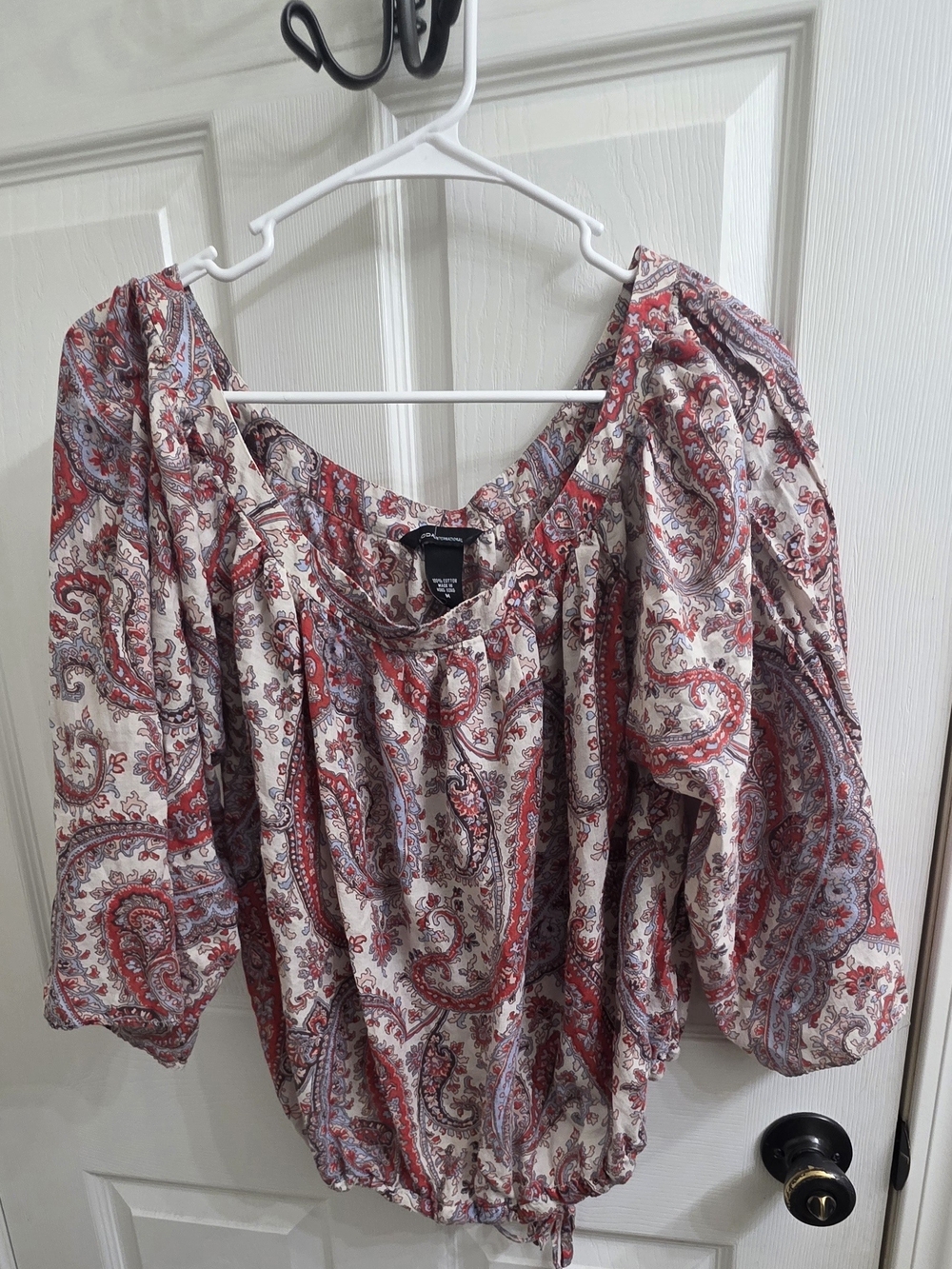 VTG Victoria’s Secret Moda International Y2K Boho Cotton Paisley Peasant Blouse